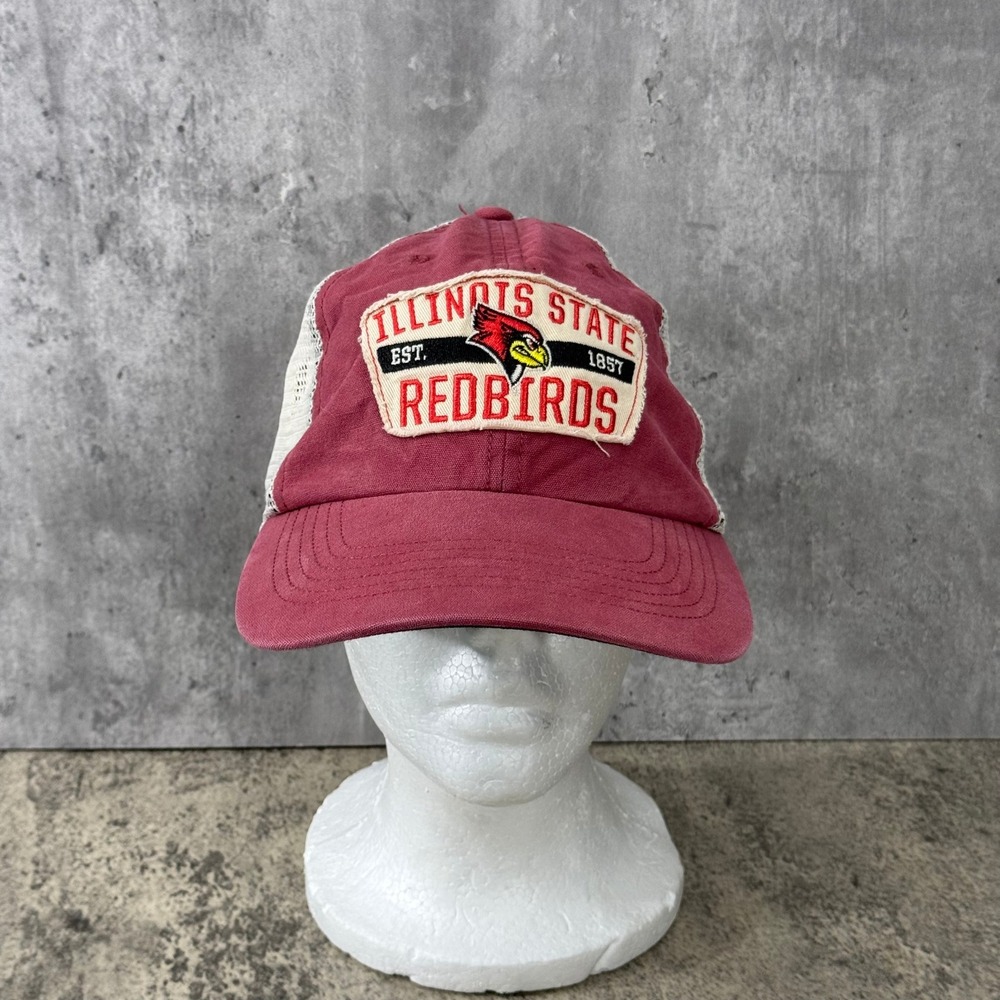 47 Brand Illinois State Redbirds Trucker Hat Maroon Cream Snapback ISU Patch Cap